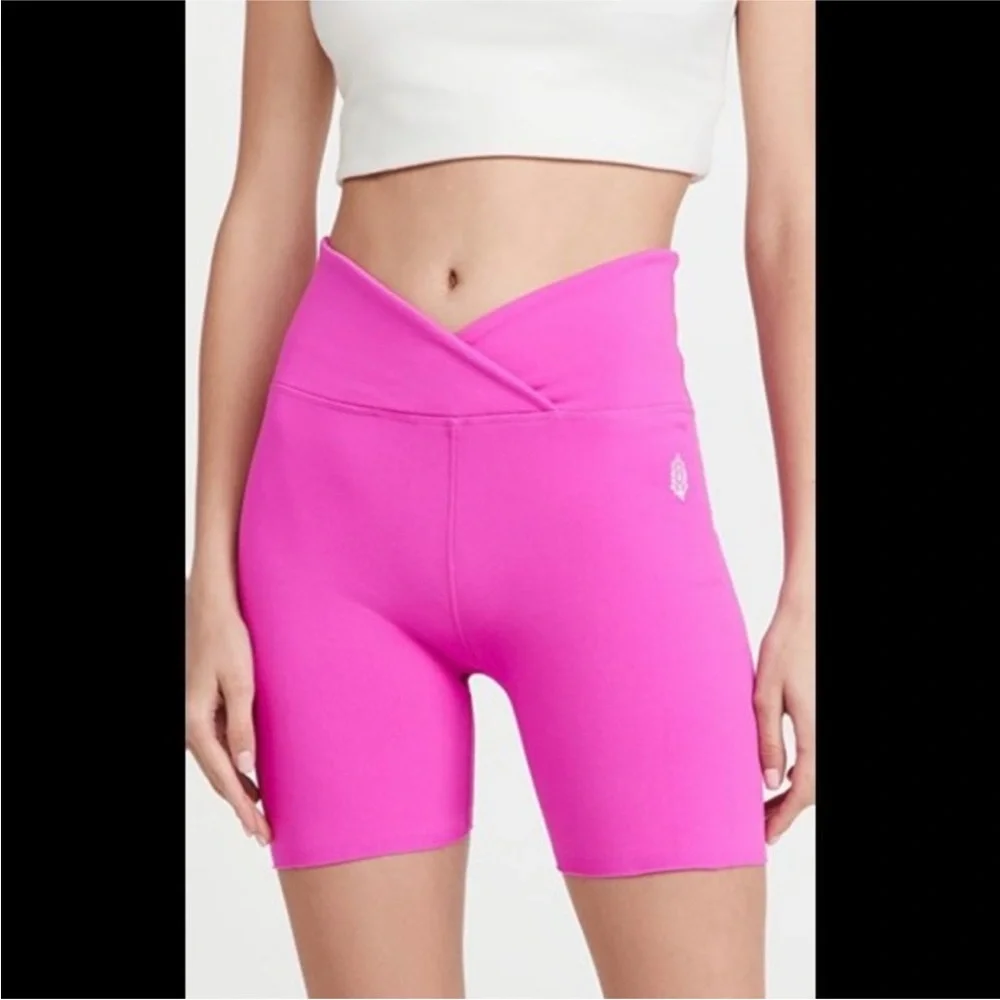 FREE PEOPLE MOVEMENT PINK CROSS WAIST BLAZE IT BIKE SHORTS